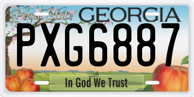 GA license plate PXG6887