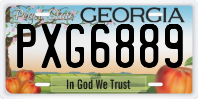 GA license plate PXG6889