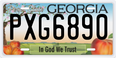 GA license plate PXG6890
