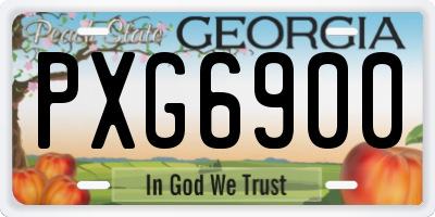 GA license plate PXG6900