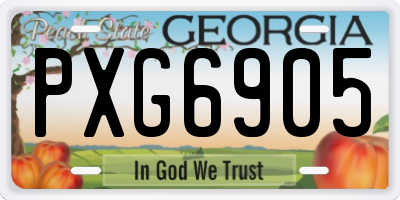 GA license plate PXG6905
