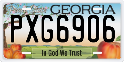 GA license plate PXG6906