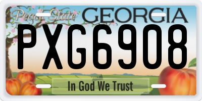 GA license plate PXG6908