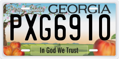 GA license plate PXG6910