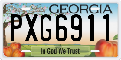 GA license plate PXG6911