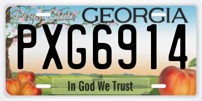 GA license plate PXG6914