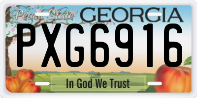 GA license plate PXG6916