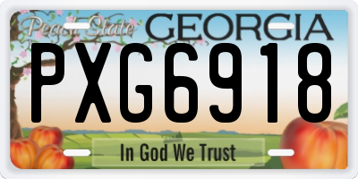 GA license plate PXG6918