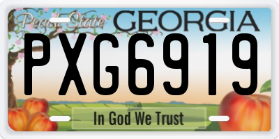 GA license plate PXG6919