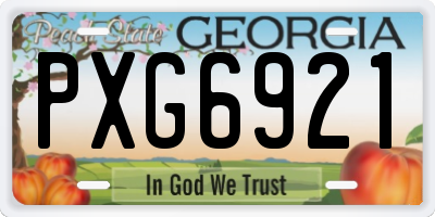 GA license plate PXG6921