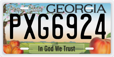 GA license plate PXG6924