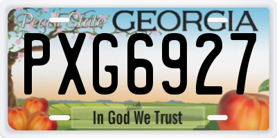 GA license plate PXG6927