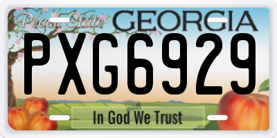GA license plate PXG6929
