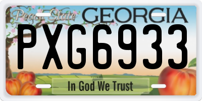 GA license plate PXG6933