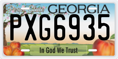 GA license plate PXG6935