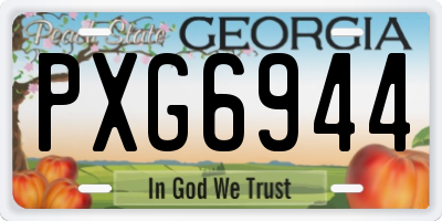 GA license plate PXG6944