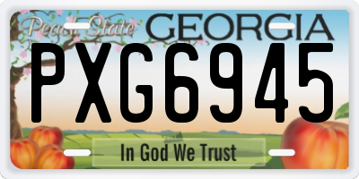 GA license plate PXG6945