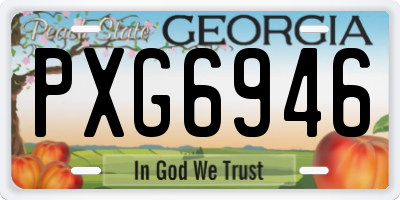 GA license plate PXG6946