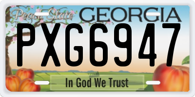 GA license plate PXG6947