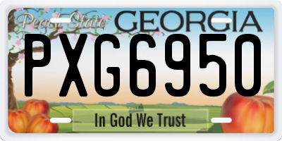 GA license plate PXG6950
