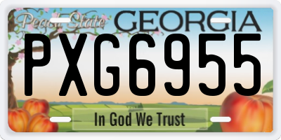 GA license plate PXG6955