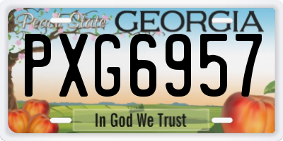 GA license plate PXG6957