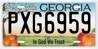 GA license plate PXG6959