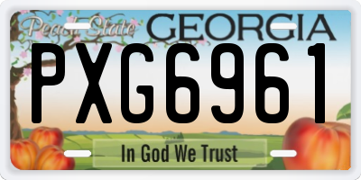 GA license plate PXG6961