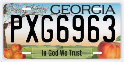 GA license plate PXG6963