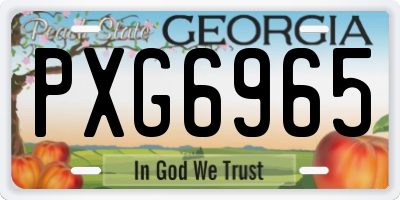GA license plate PXG6965
