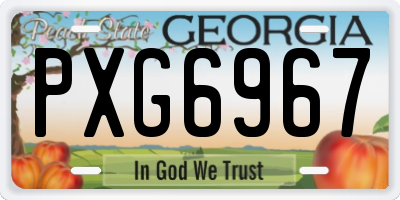 GA license plate PXG6967