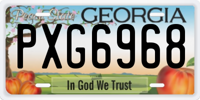 GA license plate PXG6968