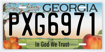GA license plate PXG6971