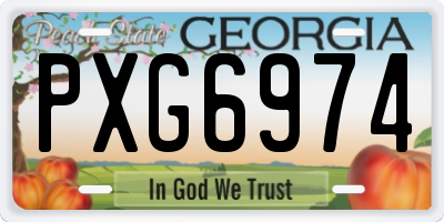 GA license plate PXG6974