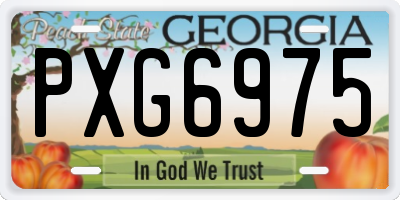 GA license plate PXG6975