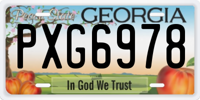 GA license plate PXG6978