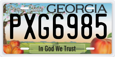 GA license plate PXG6985