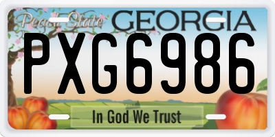 GA license plate PXG6986