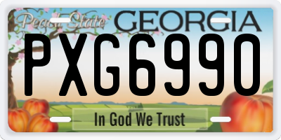 GA license plate PXG6990