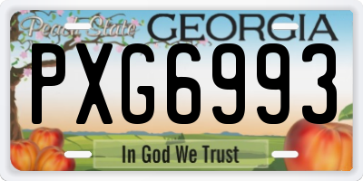 GA license plate PXG6993