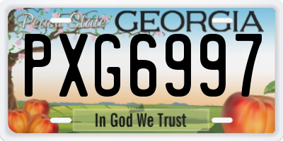 GA license plate PXG6997
