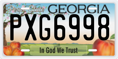 GA license plate PXG6998