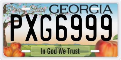 GA license plate PXG6999