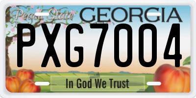 GA license plate PXG7004