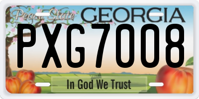 GA license plate PXG7008
