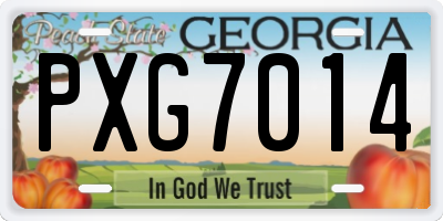 GA license plate PXG7014