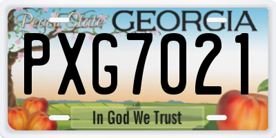 GA license plate PXG7021