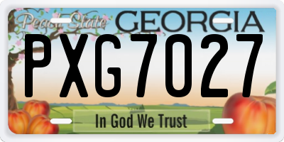GA license plate PXG7027