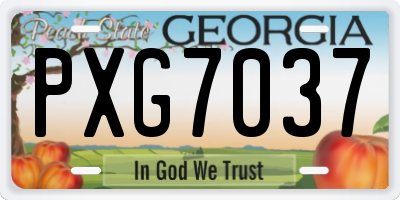 GA license plate PXG7037