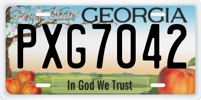 GA license plate PXG7042